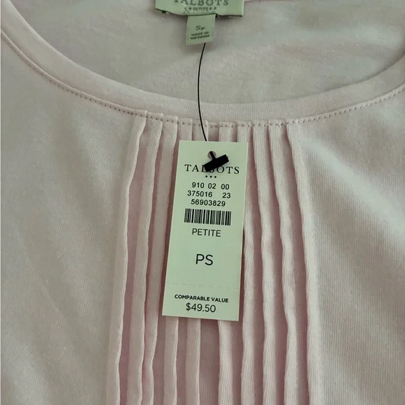 Talbots Pintuck cotton top NWT - Picture 3 of 8
